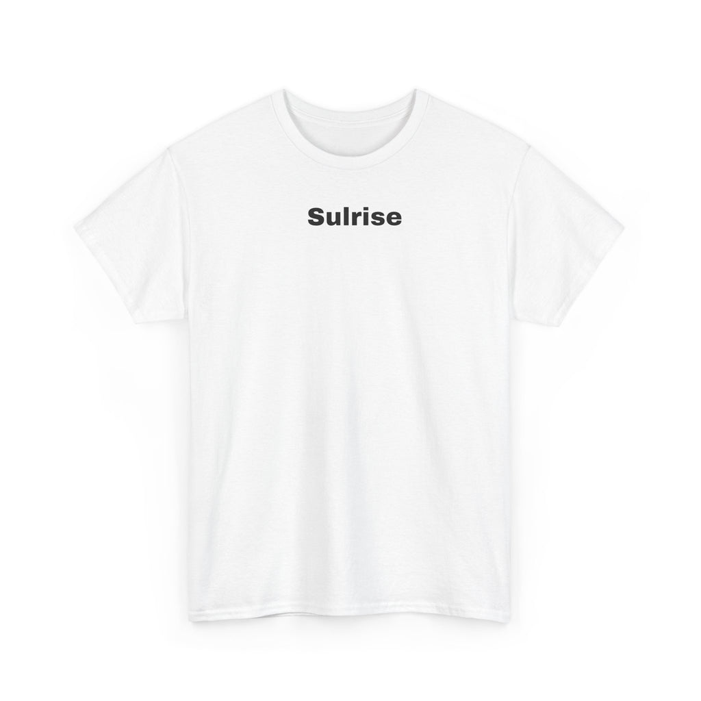 Sulrise Minimal Logo Tee — White Cotton Short Sleeve Shirt