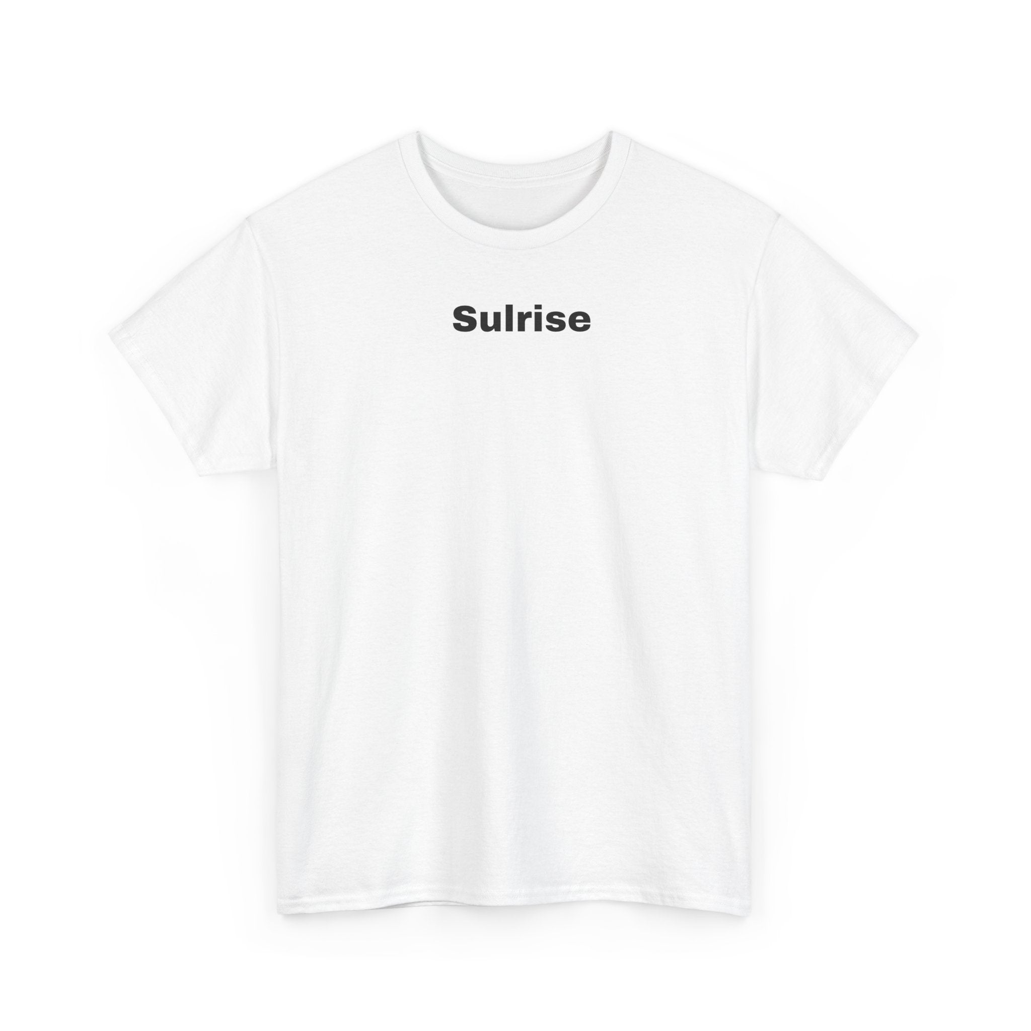 Sulrise Minimal Logo Tee — White Cotton Short Sleeve Shirt