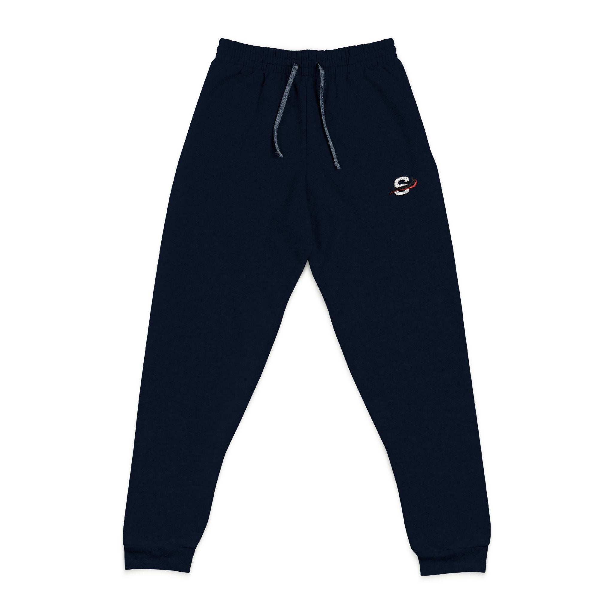 Embroidered Minimal Panda Joggers — Cozy Grey Sweatpants